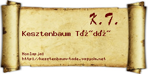 Kesztenbaum Tádé névjegykártya